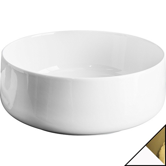 раковина накладная 42 см artceram cognac col001 01 56, белая/золото