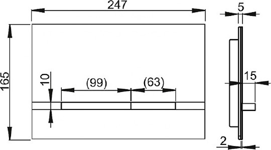кнопка для инсталляции alcaplast flat stripe цвет металл–матовый
