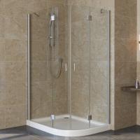 Душевой уголок Vegas Glass AFS-Fux 110*100 07 01 профиль матовый хром, стекло прозрачное