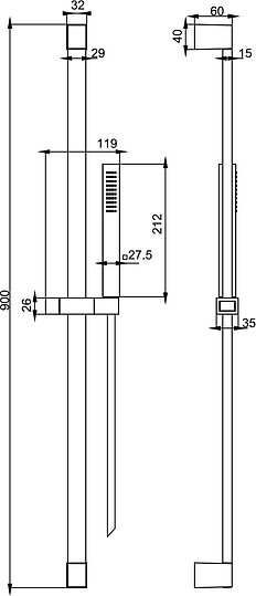 душевой гарнитур fima carlo frattini sliding rail f2443cr