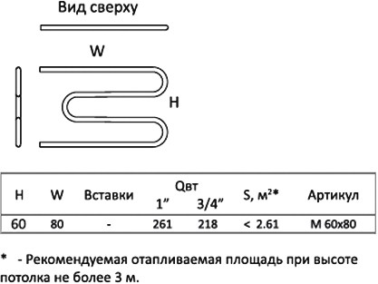 полотенцесушитель водяной тругор м1" 60x80 цвет хром