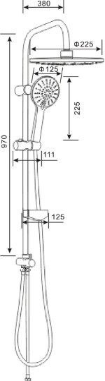 душевой гарнитур agger breeze a0193500, 5 режимов струи, цвет хром