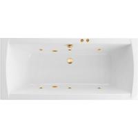 Акриловая ванна Excellent Aquaria Lux 180x80 "SOFT" цвет золото с гидромассажем