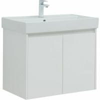 Тумба с раковиной Aquanet Nova Lite 75 302526 подвесная Белый глянец