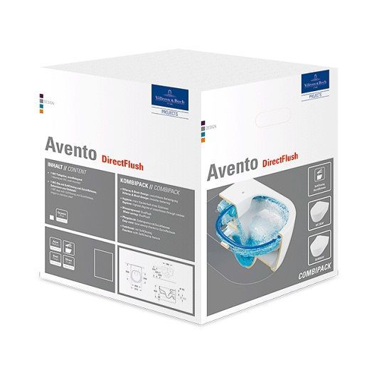 унитаз villeroy&boch avento 5656rs01 подвесной, с сиденьем микролифт, тонкое, белый