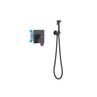 Гигиенический душ со смесителем Aquatek Оберон AQ1219MB, черный матовый