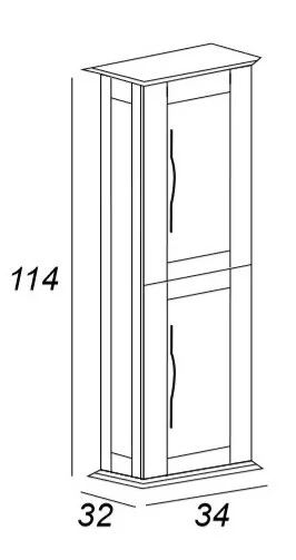 пенал cezares tiffany 55335 подвесной l/r, verde opaco