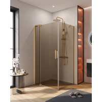 Душевой уголок Cezares Slider SLIDER-AH-1-100-80/90-BR-BORO 80-90x99,5 см, профиль золотой матовый, стекло бронза Душевой уголок Cezares Slider SLIDER-AH-1-100-80/90-BR-BORO 80-90x99,5 см, профиль золотой матовый, стекло бронза