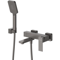 Смеситель для ванны Cezares Slider SLIDER-VD-GM с душевым гарнитуром, оружейная сталь
