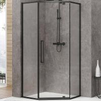 Душевой уголок Black&White Stellar Wind S875-900х900 профиль черный, стекло прозрачное