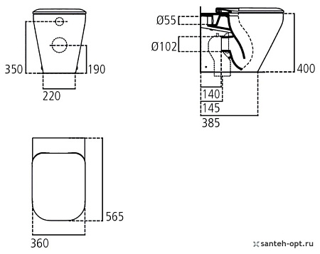 унитаз приставной ideal standard tonic ii k317301 с сиденьем микролифт