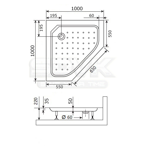 душевой поддон rgw acrylic style-tr 100×100 16180500-11 белый