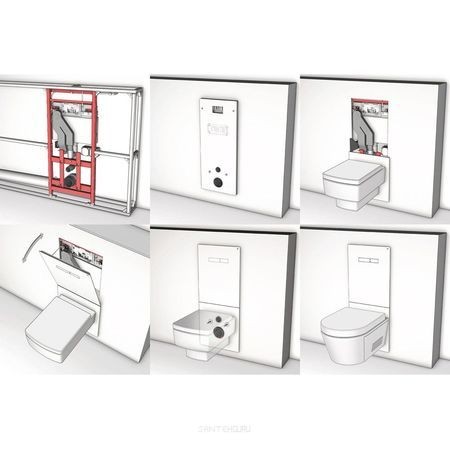 Нижняя панель TECE Lux 9650107 для установки унитазов-биде Duravit Senso Wash или V&B ViClean L