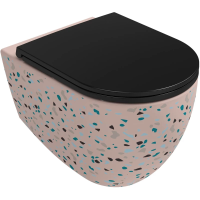 Унитаз подвесной Isvea Infinity Terrazzo 10NF02001SV-2S-TRZ безободковый, лососевый матовый