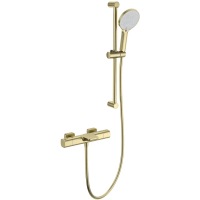 Термостат для ванны Wonzon & Woghand Plate WW-C2017-A-BG с душевым гарнитуром, золотой матовый Термостат для ванны Wonzon & Woghand Plate WW-C2017-A-BG с душевым гарнитуром, золотой матовый