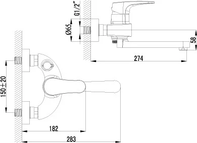 смеситель для ванны с душем lemark shift lm4314c