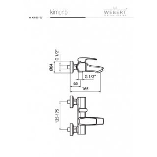 смеситель для ванны webert kimono ki850101015 цвет хром