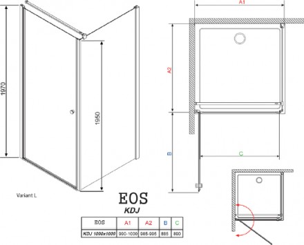 душевой уголок radaway eos kdj 100 интимато l
