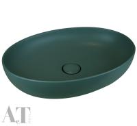 Раковина накладная 55,5х38,5 см AeT ELITE OVAL L616T0R0V0143 цвет зеленый мох матовый