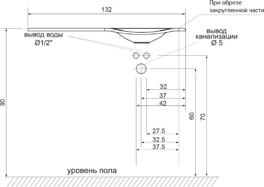 раковина над стиральной машиной цвет и стиль лагуна нф-00007432 132 r