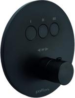 Смеситель Paffoni Light CPT019NO для душа, встраиваемый, термостат, с внутренней частью, 3 потребителя, черный матовый