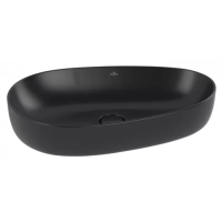 Раковина Villeroy & Boch Antao 4A7465R7 накладная, 65x40 см, Pure Black (чистый черный) с покрытием CeramicPlus