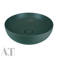 Раковина накладная 45 см AeT ELITE ROUND L615T0R0V0143, цвет зеленый мох матовый
