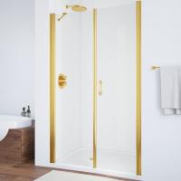 Дверь для душевой кабины в нишу Vegas Glass EP-F-2 100 09 01 профиль золото, стекло, стекло прозрачное