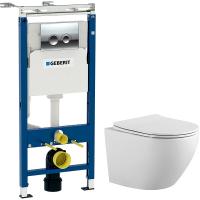 Комплект унитаза с инсталляцией Aquatek SET ЕВРОПА хром с сиденьем микролифт и клавишей смыва хром