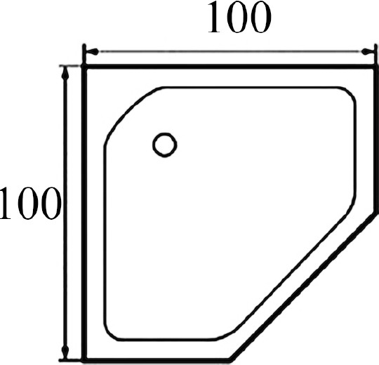 душевой поддон wemor penta 100×100x14 p 10000003090 белый