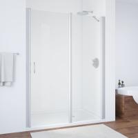 Дверь для душевой кабины в нишу Vegas Glass EP-F-1 155 07 01 профиль матовый хром, стекло прозрачное