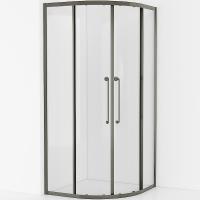 Душевой уголок Cezares Relax-304 90x90 RELAX-304-R-2-90-C-GM профиль Оружейная сталь стекло прозрачное