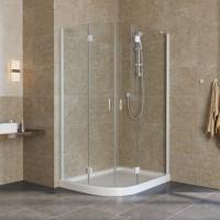 Душевой уголок Vegas Glass AFS-Fux 120*100 01 01 профиль белый, стекло прозрачное