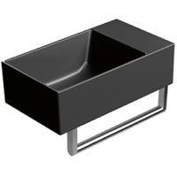 Раковина GSI Kube X 9484026 подвесная, 40x23 см, Ardesia opaco (Черный матовый)