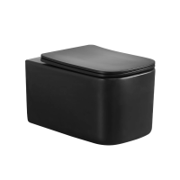 Унитаз подвесной Boheme Mane 970-SET-B безободковый, с сиденьем микролифт, черный матовый