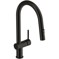Смеситель для кухни Cersanit Brasko A68225 с выдвижным изливом, черный матовый Смеситель для кухни Cersanit Brasko A68225 с выдвижным изливом, черный матовый