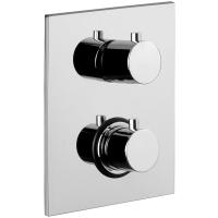 Смеситель Paffoni Light LIQ519CR для ванны и душа, термостат, встраиваемый, с внутренней частью, 3 потребителя, хром глянцевый