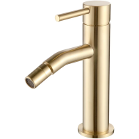Смеситель для биде AQUAme Siena AQM6216BG без донного клапана, золотой матовый