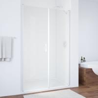 Дверь для душевой кабины в нишу Vegas Glass EP-F-2 125 01 01, профиль белый, стекло прозрачное