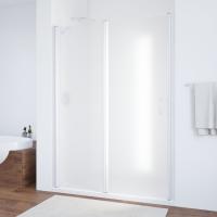 Дверь для душевой кабины в нишу Vegas Glass EP-F-1 155 01 10 профиль белый, стекло сатин