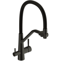 Смеситель для кухни Cersanit Vivo A68218 с подключением к фильтру, гибким изливом, черный матовый Смеситель для кухни Cersanit Vivo A68218 с подключением к фильтру, гибким изливом, черный матовый