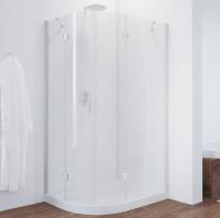 Душевой уголок Vegas Glass AFS-F 110*80 01 01 профиль белый, стекло прозрачное