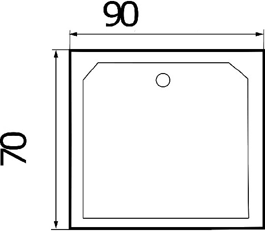 душевой поддон wemor 90x70x24 s 10000002268 белый