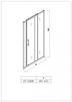 Дверь для душевой кабины в нишу Esbano ESDN100DK 100×195 L/R без поддона