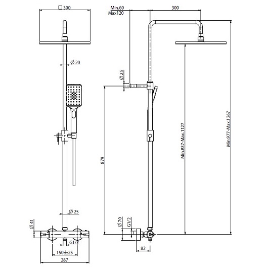 душевая система fima carlo frattini shower column f4885/q3010cr хром