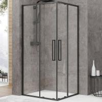 Душевой уголок Black&White Stellar Wind S872-900х900 профиль черный, стекло прозрачное