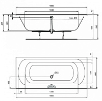 акриловая ванна ideal standard simplicity 180х80, w004601