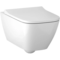 Унитаз подвесной GEBERIT Smyle Square 500.683.00.2 безободковый, с сидением микролифт, цвет белый