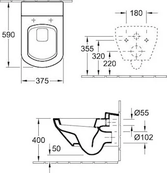 сидение для унитаза villeroy & boch sentique 98m8 s101 белый альпин с микролифтом, петли хром