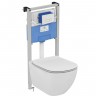Комплект унитаза с инсталляцией Ideal Standart Tesi PR386801 с сиденьем микролифт и клавишей смыва Хром.